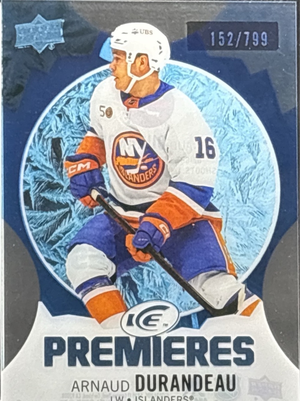 Upper Deck Ice Premieres Arnaud Durandeau Hockey Trading Card LE 152/799